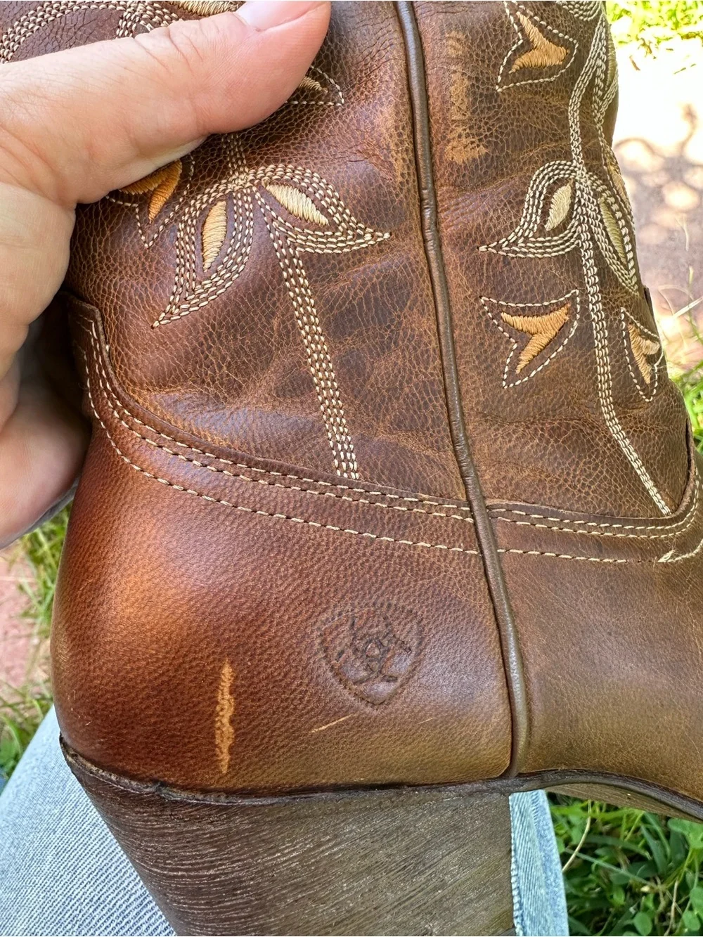 Ariat Western Cowboy Boots Desert Holly Brown Leather Women’s Size 7B 10014100 - Picture 8 of 10
